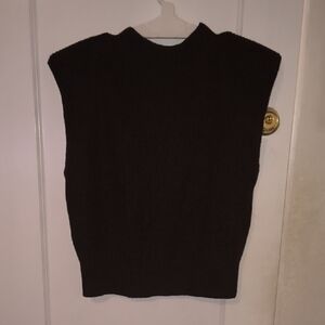 Babaton | 100% Merino Wool Chocolate Sleeveless Vest